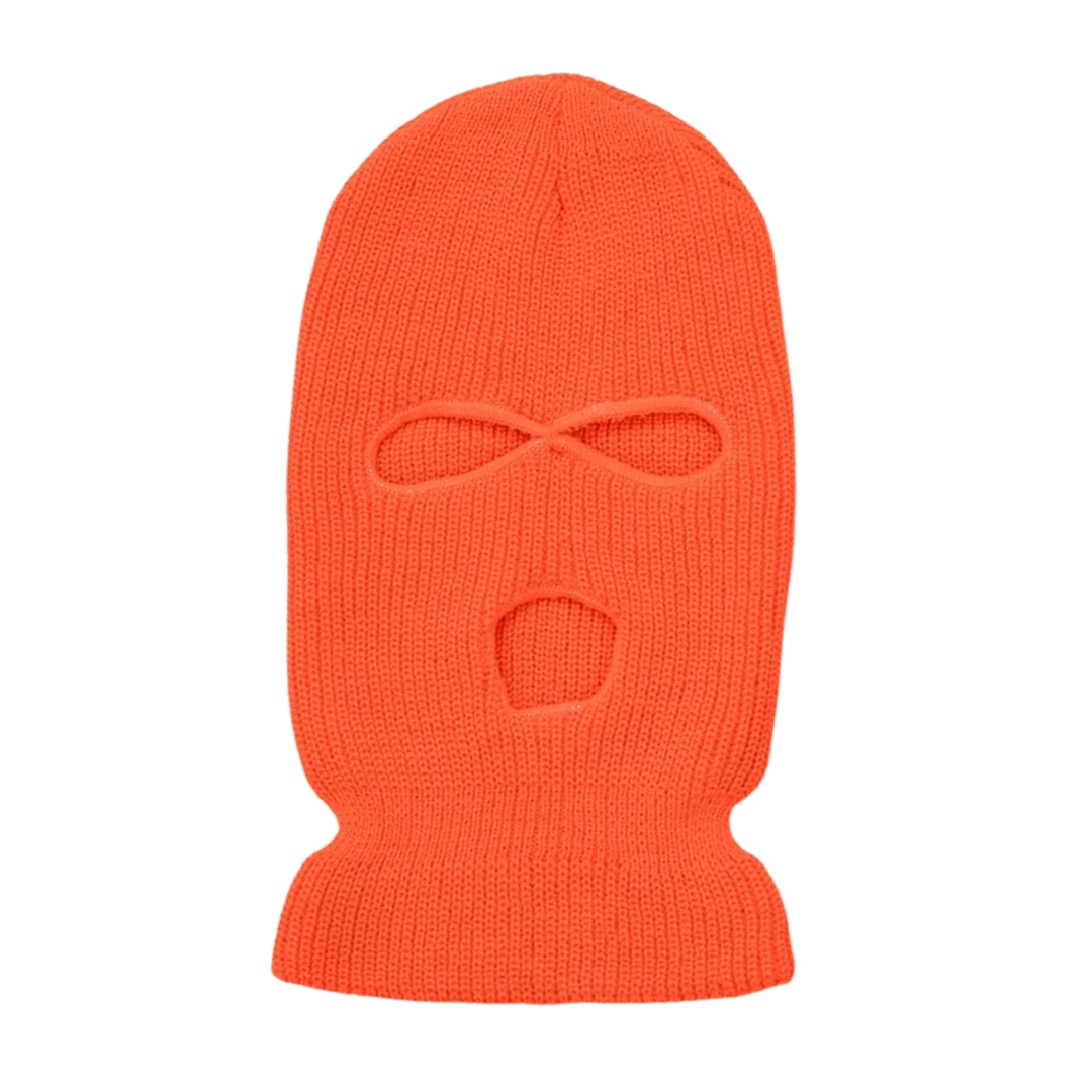 Orange - Casquette de cagoule chaude polaire d'hiver, chapeau